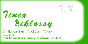 timea miklossy business card