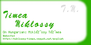 timea miklossy business card